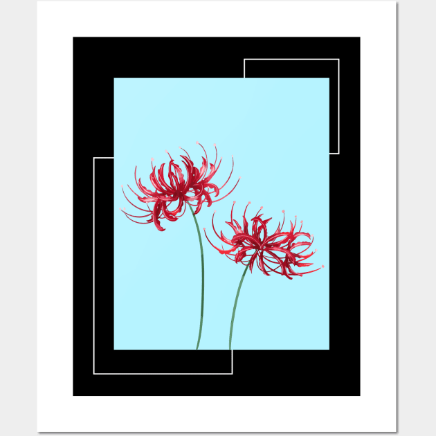 Red Spider Lily Lycoris Recoil Anime Fanart Lycoris Radiata Death Flower In Anime Gift Wall Art by norhan2000